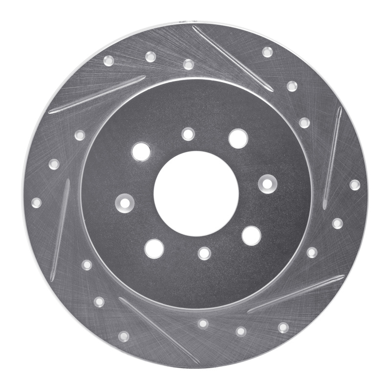 Acura EL Brake Rotor (1) - Rear Right - R1 Concepts - Drilled & Slotted - Silver - `01-`05